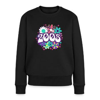 Fête Anniversaire Femme 2005 18 Ans Anniversaire - Pull Premium bio Femme - noir - Devant - Julia (174cm)