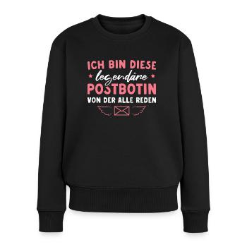 Legendäre Postbotin - Frauen Premium Bio Pullover - Schwarz - Vorne - Julia (174cm)