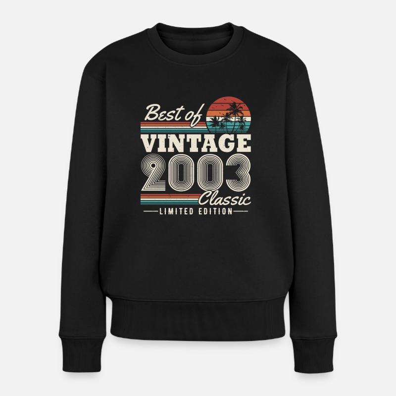 2003 Jahrgang Vintage Geburtstag Geschenk Retro - Frauen Premium Bio Pullover - Schwarz