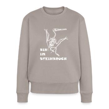 Dinosaurier, Fossilien, Paläontologe, - Frauen Premium Bio Pullover - Taupe - Vorne - Julia (174cm)
