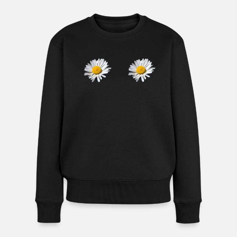 Gänseblümchen - Frauen Premium Bio Pullover - Schwarz