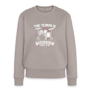 Drummer - Women's Premium Organic Jumper - taupe - Front - Julia (174cm)