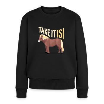 Islandpferd - Frauen Premium Bio Pullover - Schwarz - Vorne - Julia (174cm)