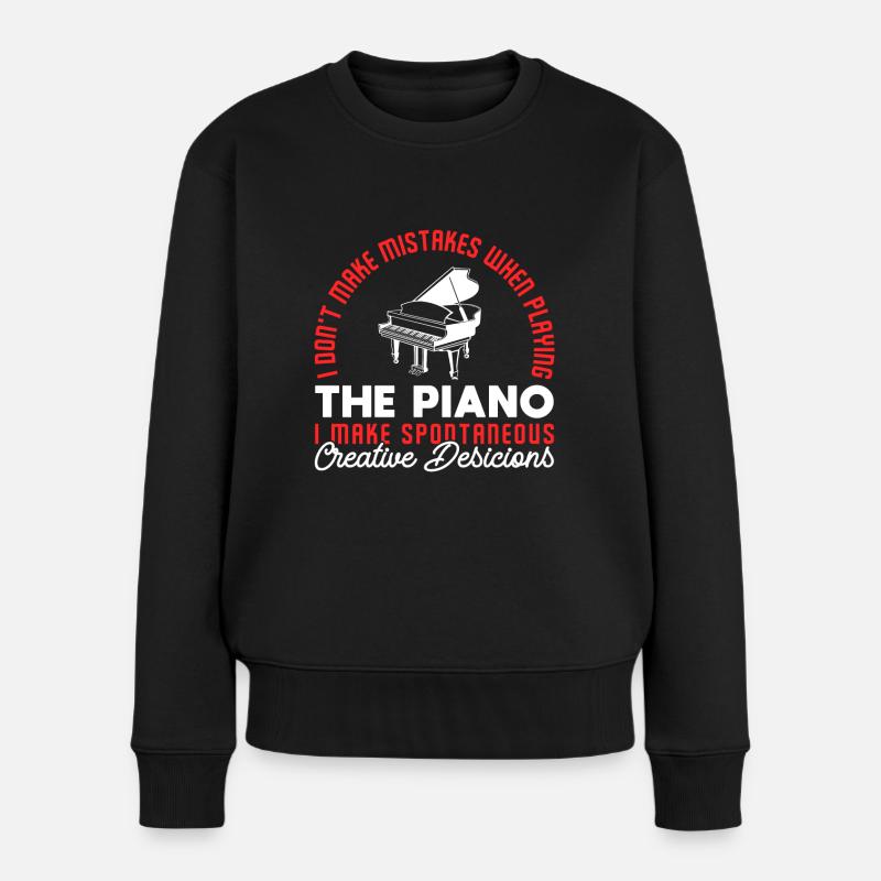 Pianiste Je ne fais pas d’erreurs quand - Pull Premium bio Femme - noir
