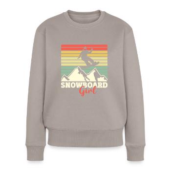 Snowboarding Snowboard Girl - Frauen Premium Bio Pullover - Taupe - Vorne - Julia (174cm)