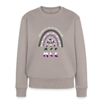 Asexueller Spruch Ace Pride Ace Regenbogen - Frauen Premium Bio Pullover - Taupe - Vorne - Julia (174cm)