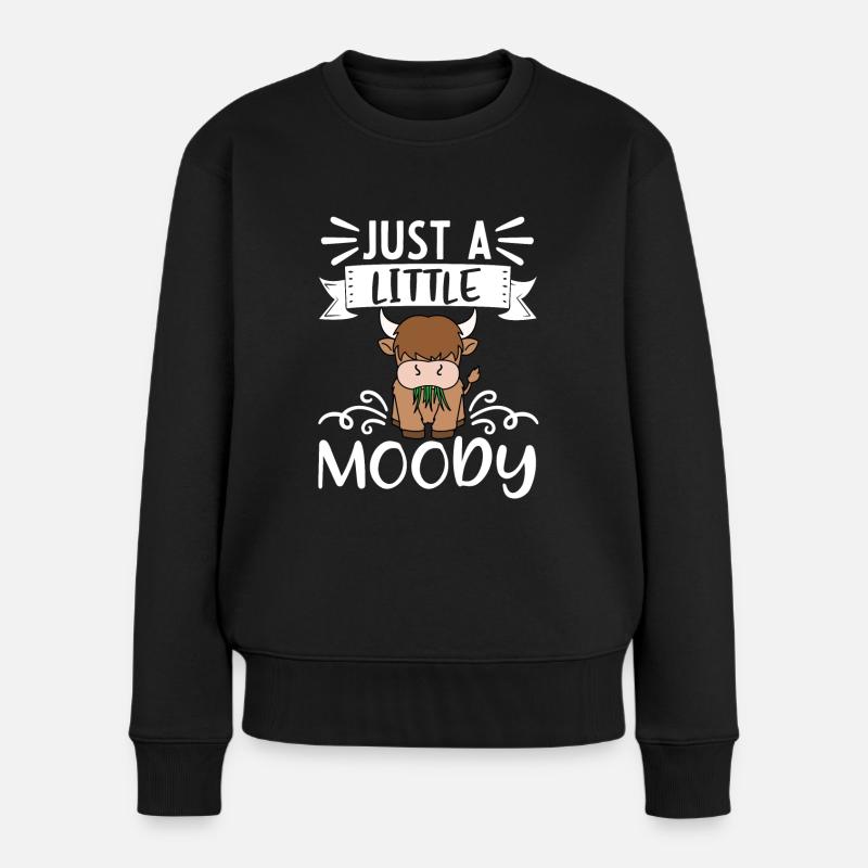 Scottish Highland Cattle Cow - Women's Premium Organic Jumper - black