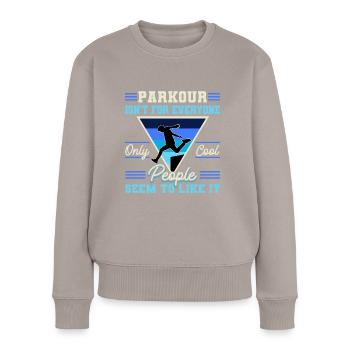 Parkour Freerunning Traceur - Frauen Premium Bio Pullover - Taupe - Vorne - Julia (174cm)