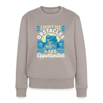 Parkour Freerunning Traceur - Frauen Premium Bio Pullover - Taupe - Vorne - Julia (174cm)