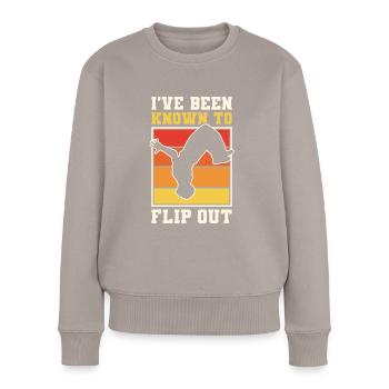 Parkour Freerunning Traceur - Frauen Premium Bio Pullover - Taupe - Vorne - Julia (174cm)