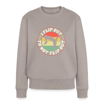 Parkour Freerunning Traceur - Frauen Premium Bio Pullover - Taupe - Vorne - Julia (174cm)