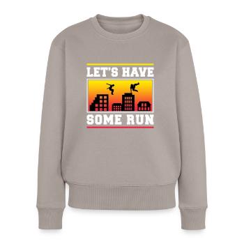 Parkour Freerunning Traceur - Frauen Premium Bio Pullover - Taupe - Vorne - Julia (174cm)
