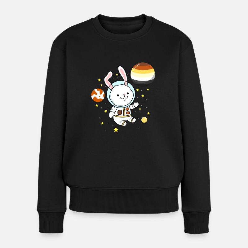 Rabbit in Space Gay Bear Pride - Women's Premium Organic Jumper - black