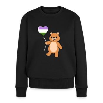 Teddy Bear Balloon Genderqueer Pride - Pull Premium bio Femme - noir - Devant - Julia (174cm)