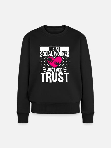 School Social Work Month Heart - Women's Premium Organic Jumper - black