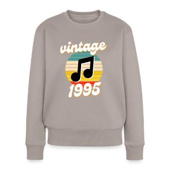 né millésime année 1995 idée cadeau années 90 - Pull Premium bio Femme - taupe - Devant - Julia (174cm)