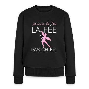 Fée Pas Chier Avec Classe Idée Cdeau Drôle Femme - Pull Premium bio Femme - noir - Devant - Julia (174cm)
