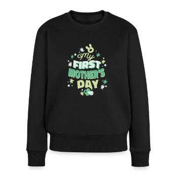 Ma première fête des mères Idée cadeau de fête des mères Maman - Pull Premium bio Femme - noir - Devant - Julia (174cm)