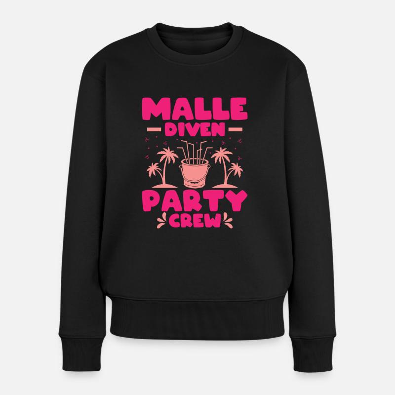 Mallorca Party Malle Diven Party Crew - Frauen Premium Bio Pullover - Schwarz