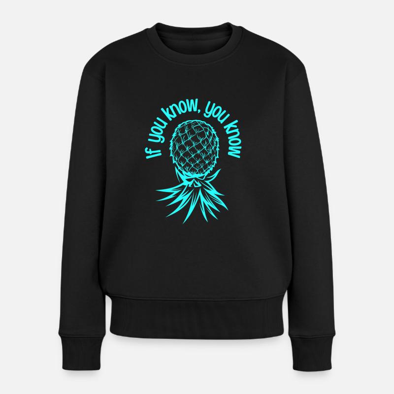 The Lifestyle Swinger Geschenk Ananas Swinging - Frauen Premium Bio Pullover - Schwarz