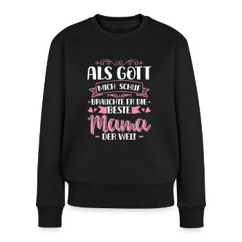 Beste Mama Der Welt Muttertag Geschenkidee Mutter - Frauen Premium Bio Pullover - Schwarz - Vorne - Julia (174cm)