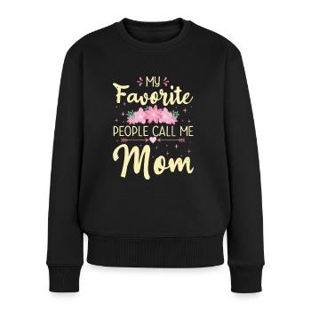 Muttertag Mama Geschenkidee Mütter - Frauen Premium Bio Pullover - Schwarz - Vorne - Julia (174cm)