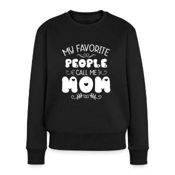 Muttertag Mama Geschenkidee Mütter - Frauen Premium Bio Pullover - Schwarz - Vorne - Julia (174cm)