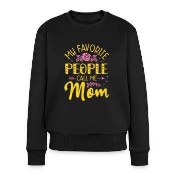 Muttertag Mama Geschenkidee Mütter - Frauen Premium Bio Pullover - Schwarz - Vorne - Julia (174cm)