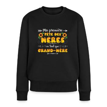 MA PREMIÈRE FÊTE DES MÈRES EN TANT QUE GRAND MÈRE - Frauen Premium Bio Pullover - Schwarz - Vorne - Julia (174cm)