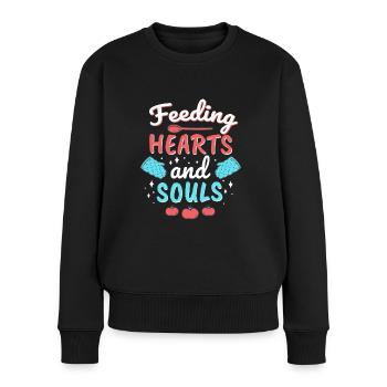Cooking Cooking Feeding Hearts And Souls - Women's Premium Organic Jumper - black - Front - Julia (174cm)