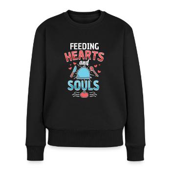 Cooking Cooking Feeding Hearts And Souls - Women's Premium Organic Jumper - black - Front - Julia (174cm)