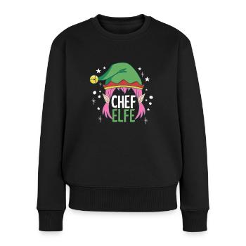 Weihnachten Humor Lustig Chef Elfe - Frauen Premium Bio Pullover - Schwarz - Vorne - Julia (174cm)