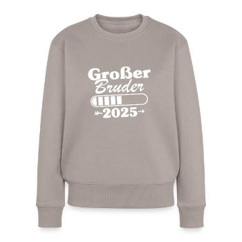 Großer Bruder Loading 2025 - Frauen Premium Bio Pullover - Taupe - Vorne - Julia (174cm)
