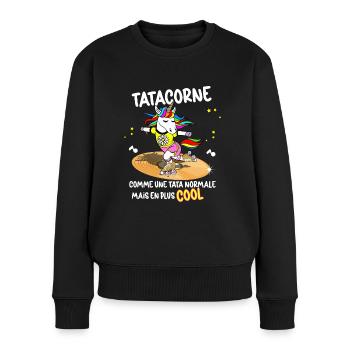 Auntie Humor Auntie Cool Unicorn Auntie - Women's Premium Organic Jumper - black - Front - Julia (174cm)