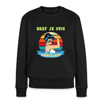 Ehefrau Marseille Fuß Mutter Freund Schwester Tante - Frauen Premium Bio Pullover - Schwarz - Vorne - Julia (174cm)