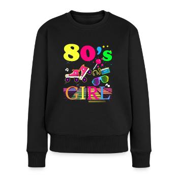 Für ein Mädchen Frau Fan 80er Jahre Partyanzug - Frauen Premium Bio Pullover - Schwarz - Vorne - Julia (174cm)