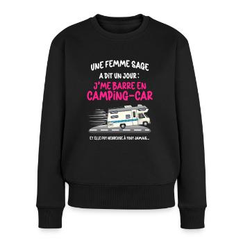 Motorhome Woman Wise Granny Retirement - Women's Premium Organic Jumper - black - Front - Julia (174cm)