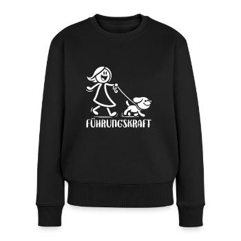 Führungskraft Hund Hundehalterin Geschenkidee - Frauen Premium Bio Pullover - Schwarz - Vorne - Julia (174cm)