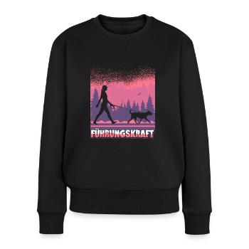 Führungskraft Hund Hundehalterin Geschenkidee Witz - Frauen Premium Bio Pullover - Schwarz - Vorne - Julia (174cm)