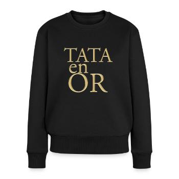 Tata En Or Tata D'Amour Cadeau Annonce Grossesse - Pull Premium bio Femme - noir - Devant - Julia (174cm)