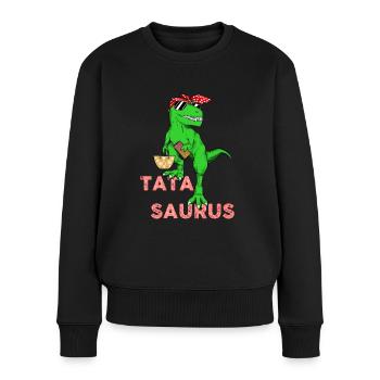 Tatasaurus Humour Tata D'amour Dino Tatie - Pull Premium bio Femme - noir - Devant - Julia (174cm)
