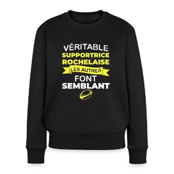 Ein wahrer Unterstützer von La Rochelle Die anderen - Frauen Premium Bio Pullover - Schwarz - Vorne - Julia (174cm)