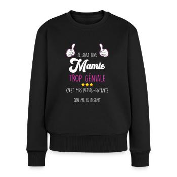 Super Oma Zu Genial Mama Oma Liebe - Frauen Premium Bio Pullover - Schwarz - Vorne - Julia (174cm)
