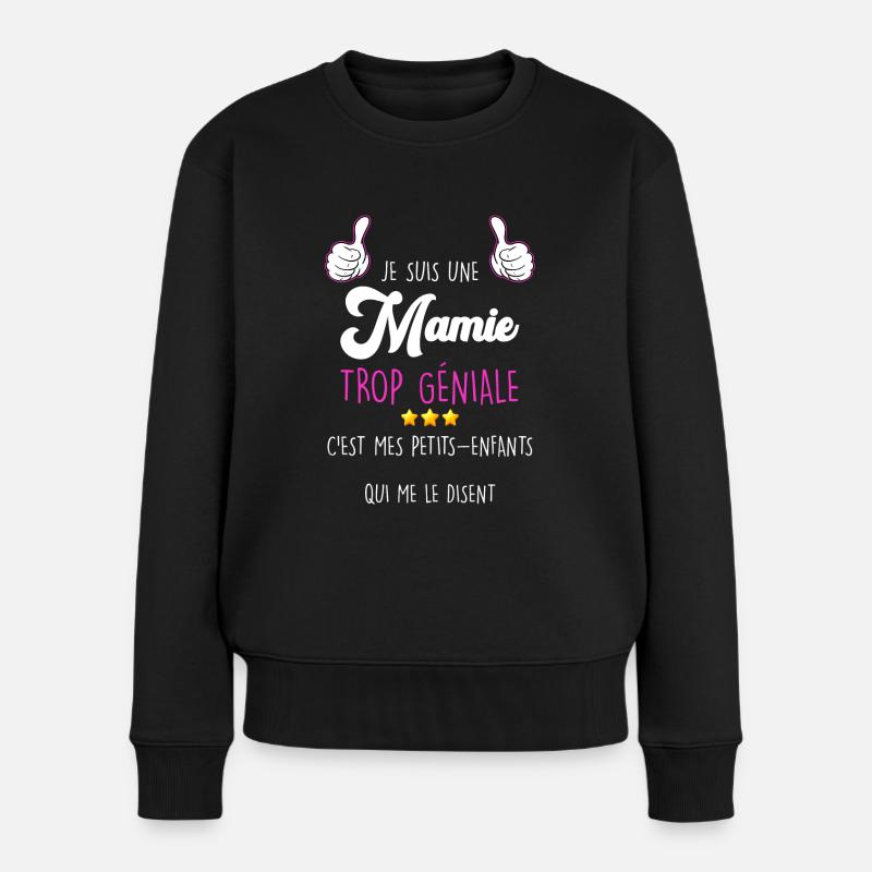 Super Oma Zu Genial Mama Oma Liebe - Frauen Premium Bio Pullover - Schwarz