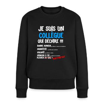Departure work colleague good mood great - Women's Premium Organic Jumper - black - Front - Julia (174cm)