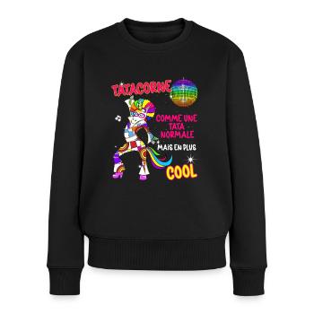 Tante Einhorn Vintage Tante Tante Tante Cool - Frauen Premium Bio Pullover - Schwarz - Vorne - Julia (174cm)