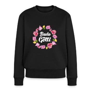 Beste Gotti beschte Gotti Schweiz Patentante Patin - Frauen Premium Bio Pullover - Schwarz - Vorne - Julia (174cm)