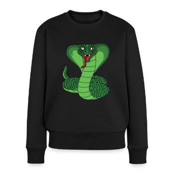 Cobra snake reptile animal lover gift idea - Women's Premium Organic Jumper - black - Front - Julia (174cm)