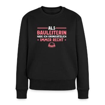 Bauleitung Ausbildung Baustelle Bauleiterin - Frauen Premium Bio Pullover - Schwarz - Vorne - Julia (174cm)