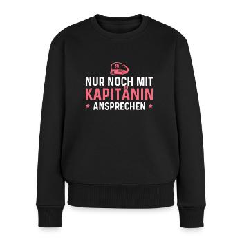Bootsfahrerin Seglerin Bootsbesitzerin Kapitänin - Frauen Premium Bio Pullover - Schwarz - Vorne - Julia (174cm)